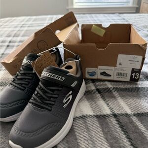 Skechers Boys Black and White Sneakers